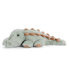 Load image into Gallery viewer, A plush toy resembling a baby alligator with a gray body and brown details on its back and tail, on a white background.