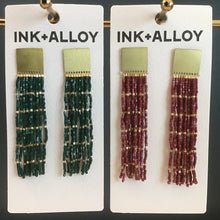 Load image into Gallery viewer, Gold Rectangle Fringe Earring | 2 Colors