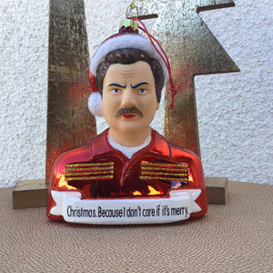 Ron Swanson Ornament available at Bench Home