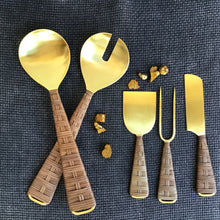 Load image into Gallery viewer, Rattan & Gold Serving Sets | 2 Styles