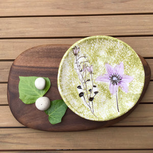 Stoneware Plate w/ Debossed Flowers | 4 Styles available at Bench Home