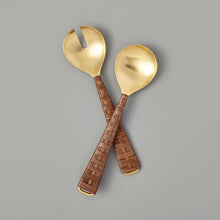 Load image into Gallery viewer, Rattan & Gold Serving Sets | 2 Styles