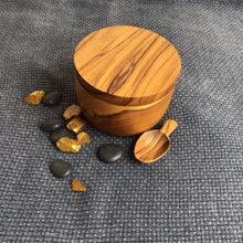 Load image into Gallery viewer, Teak Cellar with Spoon + Pivoting Lid