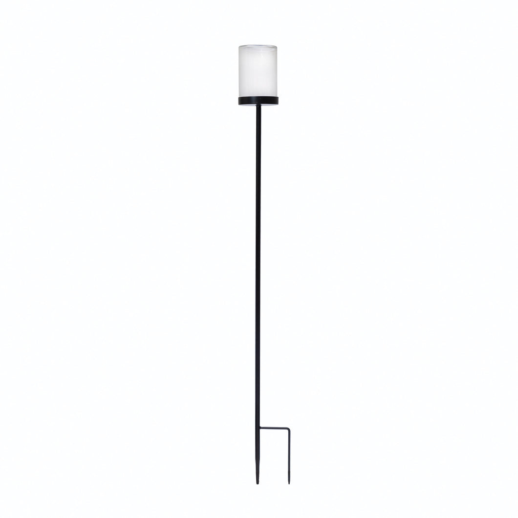 Metal & Glass Candle Holder / Vase Yard Stake