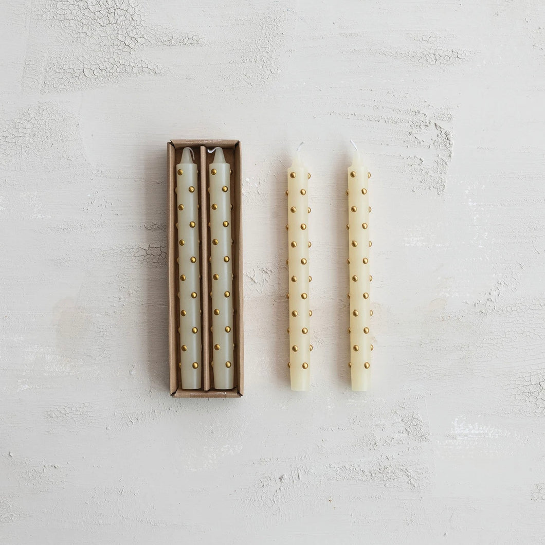 3D Dot Taper Candle 10” | Set of 2