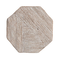 Load image into Gallery viewer, Hexagonal cotton jute placemat on a white background.