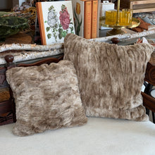 Load image into Gallery viewer, Brown Ribbed Vegan Fur Pillow | Two Styles