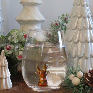 Stemless Wine Glass Holiday Theme available at Bench Home