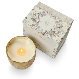 White Winter Crackle Glass Boxed Candle available at Bench Home