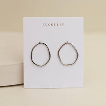 Load image into Gallery viewer, Silver Organic Hoop