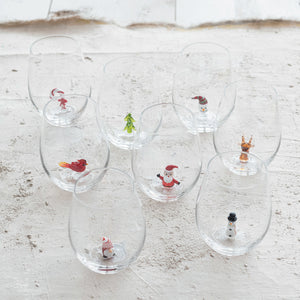 Stemless Wine Glass Holiday Theme available at Bench Home