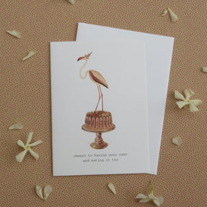 Flamingo Birthday Card available at Bench Home