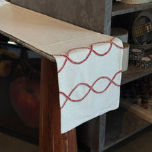 Load image into Gallery viewer, Cream Table Runner with Red Braid