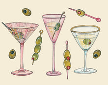 Load image into Gallery viewer, Pink Martini Cocktails Art Print