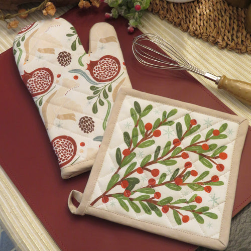 Winter Berry Oven Mit Set