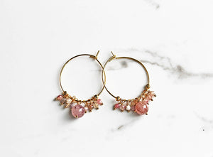 Pink Beaded Hoops available at Bench Home