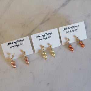 Double Pearl Post Earrings available at Bench Home