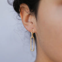 Load image into Gallery viewer, Pave Link Drop Earrings
