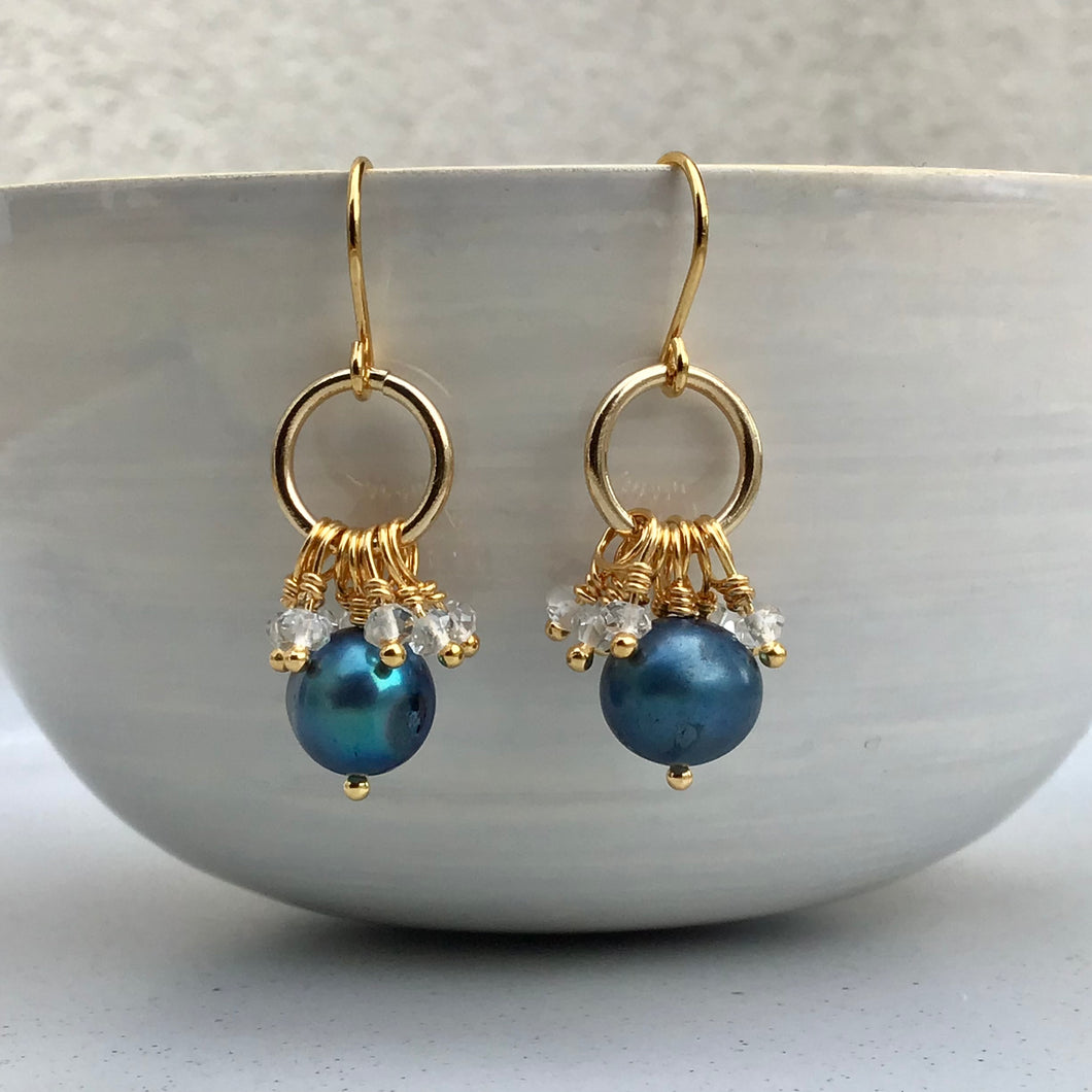 Blue Pearl Earrings