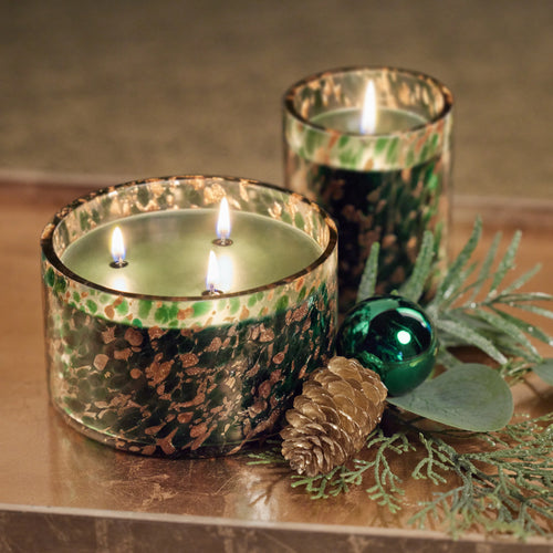 ZODAX Siberian Fir Spangled Glass Candle