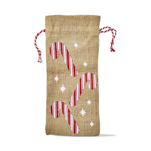 three Candy canes wine bag