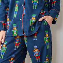Load image into Gallery viewer, Leopard Nutcrackers Flannel PJ Set