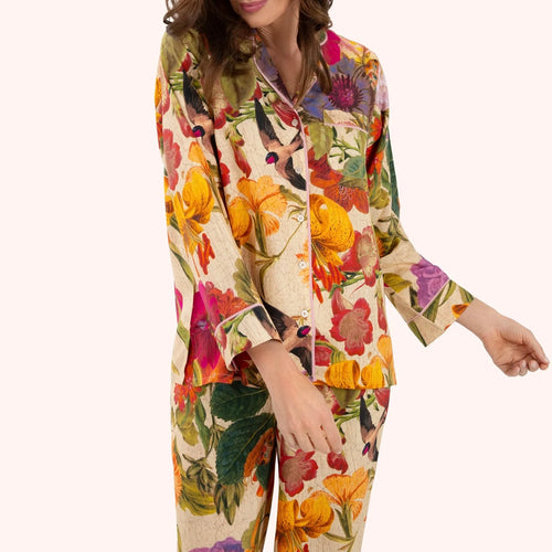 Cream Autumn Posy Pajamas - Medium