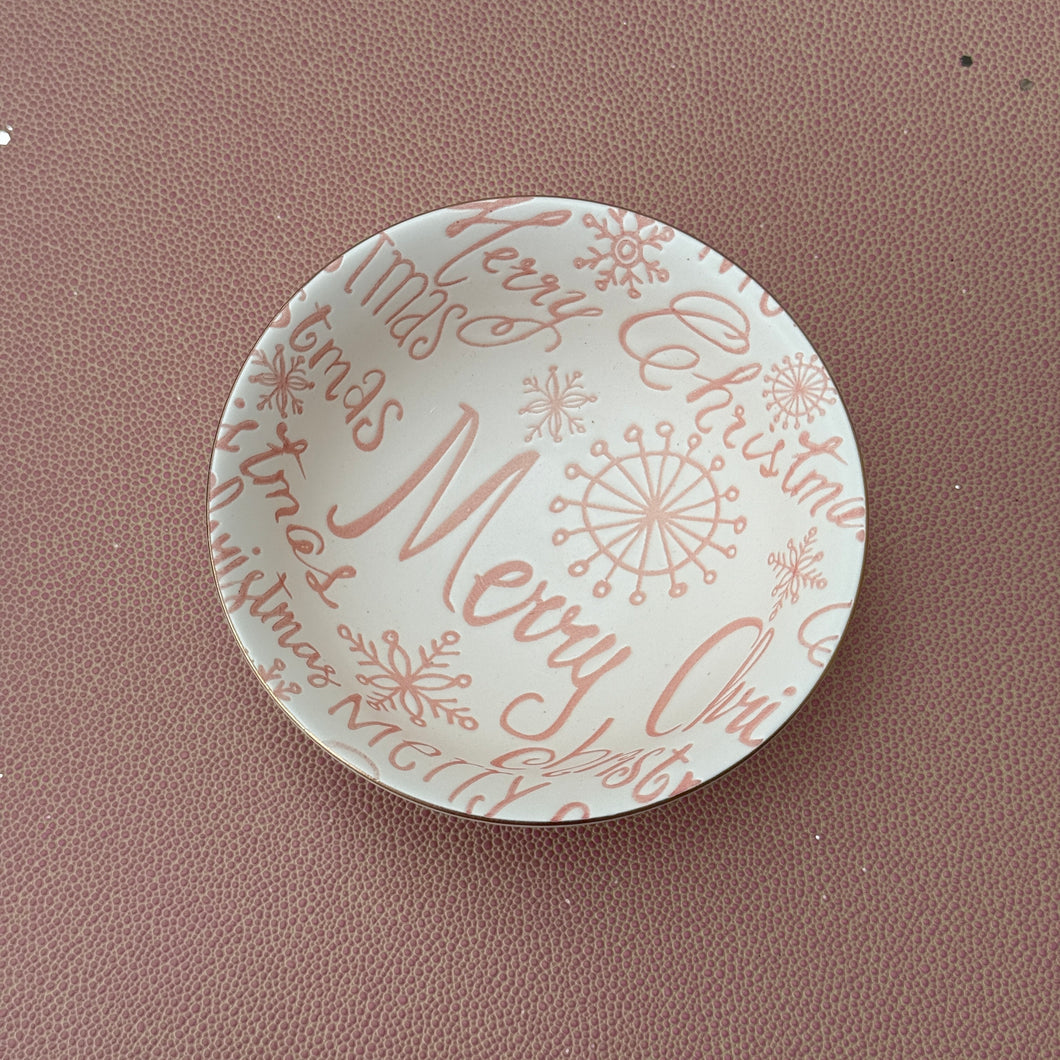 Holiday Pink & White Bowl