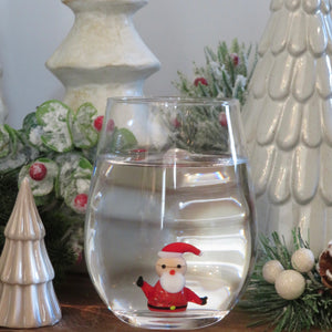 Stemless Wine Glass Holiday Theme available at Bench Home
