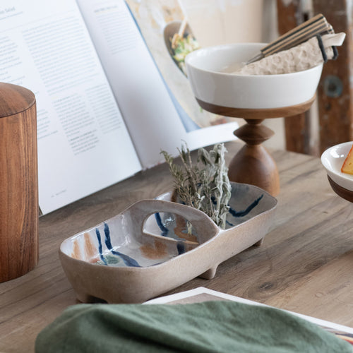Stoneware Footed Dish
