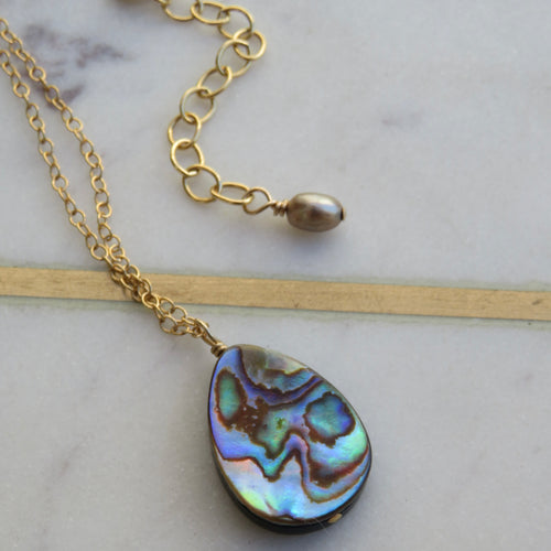 Abalone Teardrop Necklace