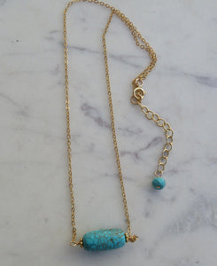 Chinese Turquoise Barrel Necklace available at Bench Home