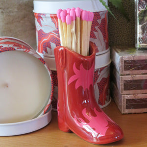 Ceramic Cowboy Boot Matches Holder |3 Styles available at Bench Home