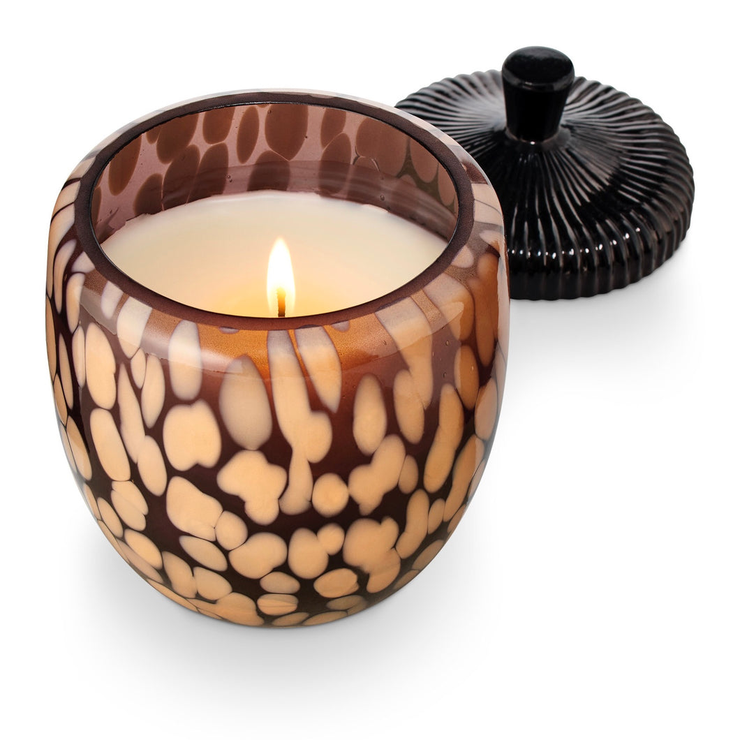 Midnight Pumpkin Glass Acorn Candle