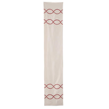Load image into Gallery viewer, Cream Table Runner with Red Braid