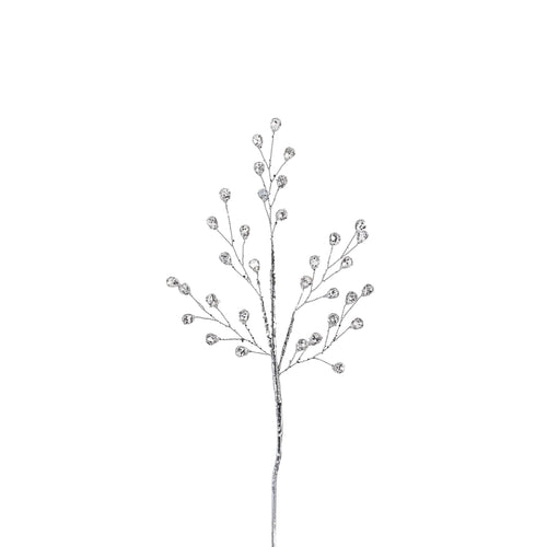 ZODAX Beaded Glass Berry Pick - Clear and Silver