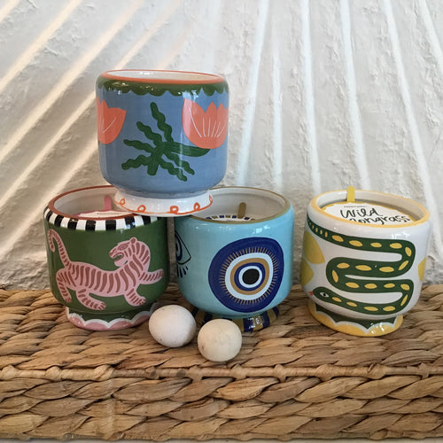 Painted Ceramic Candles | 4 Styles