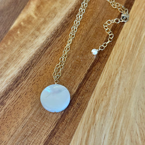 Mother of Pearl Disc Neclace available at Bench Home