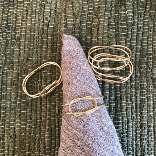 Brass Knot Napkin Ring Set
