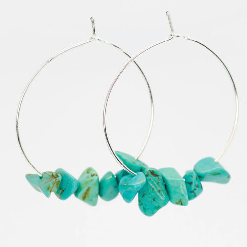 Rock Candy Turquoise Hoop Earrings