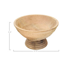 Load image into Gallery viewer, footed wood bowl with mango wood 