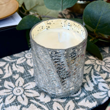 Load image into Gallery viewer, Balsam &amp; Cedar Small Boxed Crackle Glass Candle