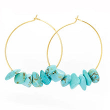 Load image into Gallery viewer, Rock Candy Turquoise Hoop Earrings