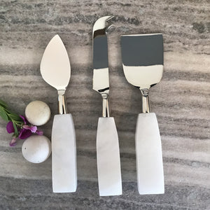 ZODAX Alabaster 3 Piece Cheese Knife Set available at Bench Home