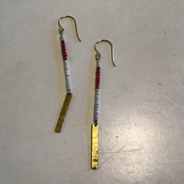 Red Beaded Earrings