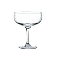 Load image into Gallery viewer, Coupe glass with small etched stars. white background
