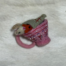 Load image into Gallery viewer, Felt Tea Cup Mouse Ornament | Two Styles