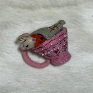 Felt Tea Cup Mouse Ornament | Two Styles available at Bench Home