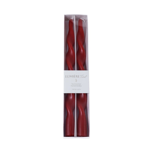 ZODAX Lumière Twist Formal Candles- Set of 2 - 12 in | Six Styles