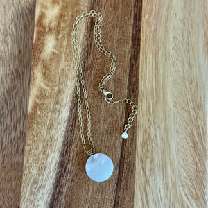 Mother of Pearl Disc Neclace available at Bench Home
